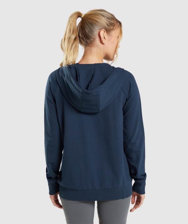 Damske Mikiny S Kapucňou Gymshark Training Zip Námornícka Modrá | AG3697541
